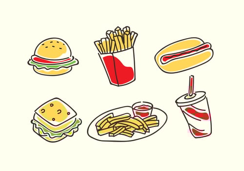 Fast Food Cartoon Vector