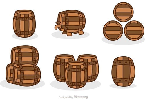 Whiskey Barrel Set Vector