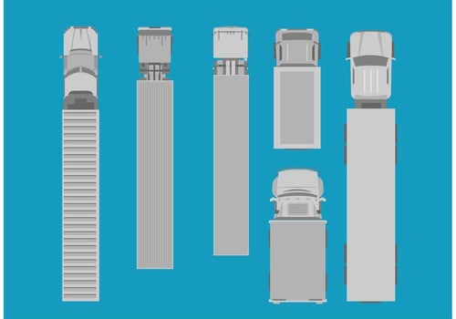 Freight Trucks Aerial View Set vector