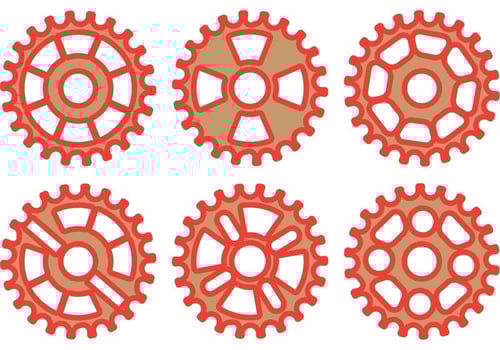 Red Bike Sprocket Vector Pack