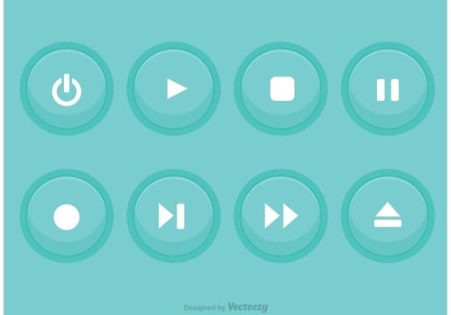 Media Player Blue Button Vectors