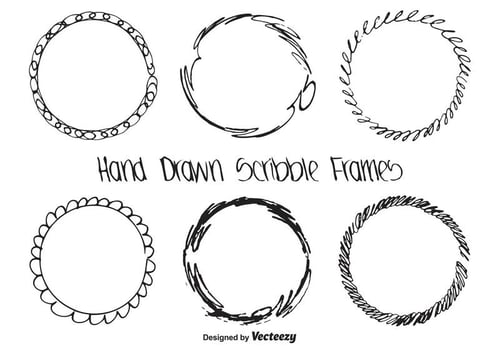 Hand Drawn Scribble Frame Set vector