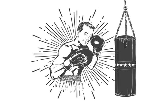 Old Time Boxer Vector Illustration