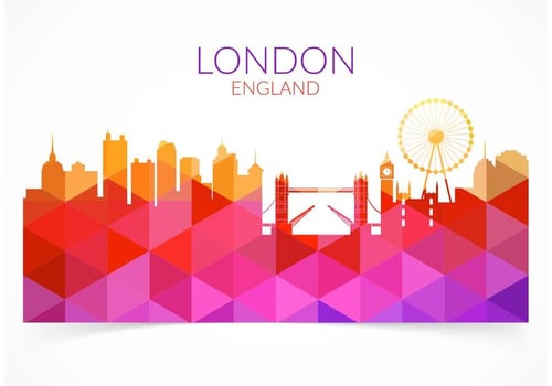 Free Abstract Colorful London Cityscape Vector