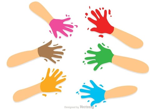 Painted Child Handprint Vectors