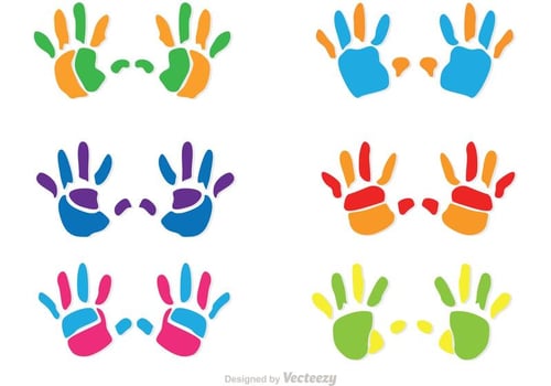 Colorful Child Handprint Vectors