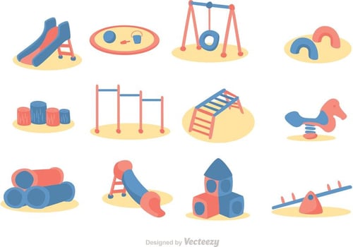 Cartoon Playground Icon Vector Pack