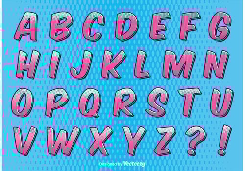 Comic Style Alphabet vector