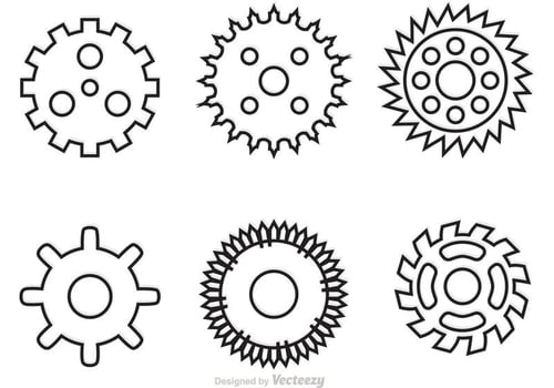 Bike Sprockets Outline Vectors