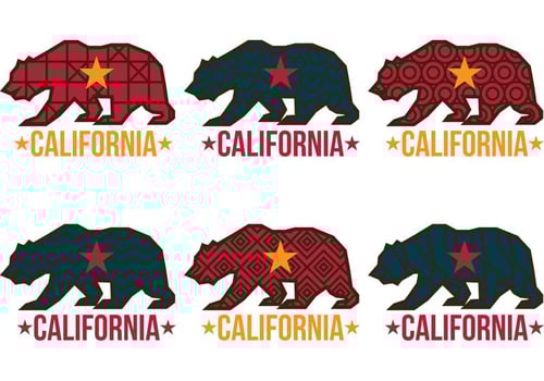 Patterned California Bear Vectors