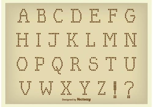 Vector Cross Stitch Style Alphabet