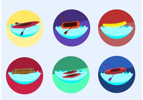 Crazy River Rafting Vectors 