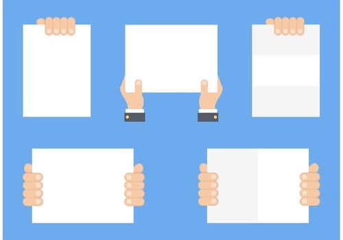 Hand Holding Blank Paper Vector