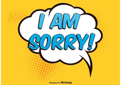 Comic Style Sorry Vector 