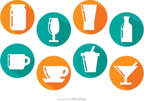 Long Shadow Drinks Vectors