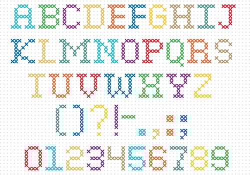 Cross Stitch Vector Font