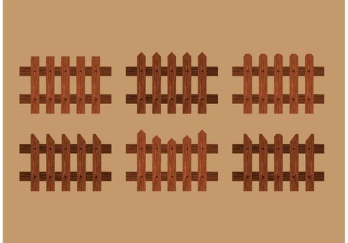 Wooden Picket Fences Vectors