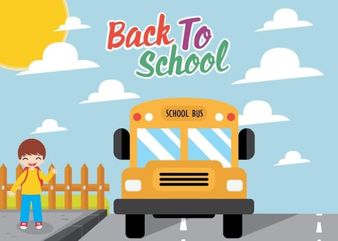 Vector School Bus Flat Design
