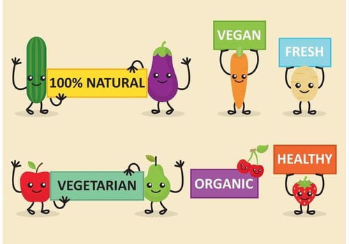 Veggie Friends Diet Banner Vectors 