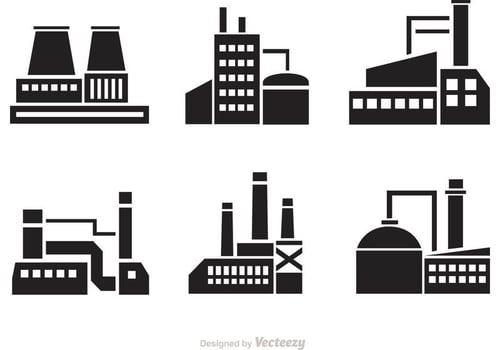 Vector Factory Silhouette Icons