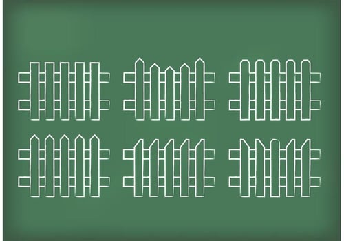 Chalk Drawn Picket Fences Vectors