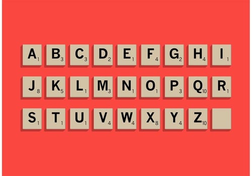 Scrabble Letter Tiles Set vector