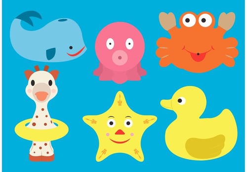 Rubber Bath Time Toy Vectors 