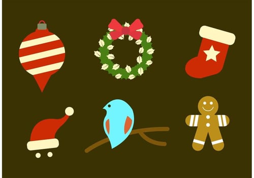 Simple Christmas Vector Icons 