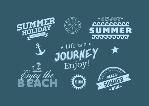 Beach Summer Adventure Vector Labels