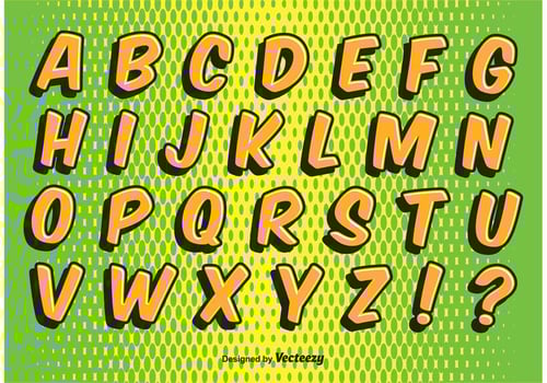 Comic Style Alphabet Set vector