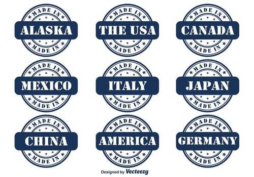 Made In Country Vector Badge Set
