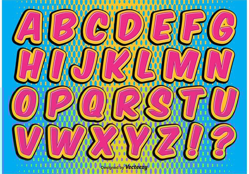 Comic Style Alphabet Set vector