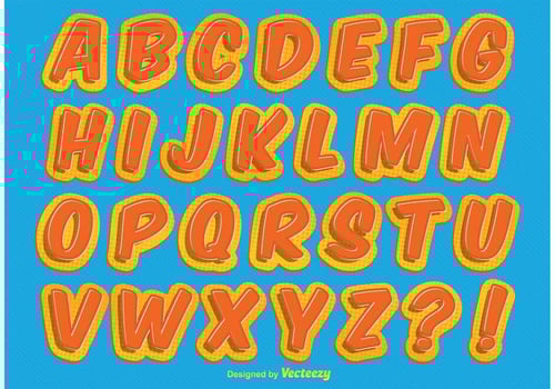 Comic Style Alphabet vector