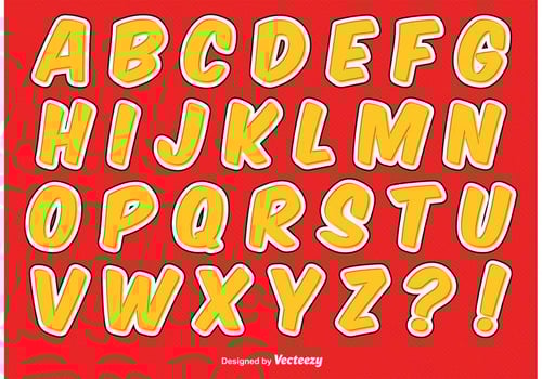Comic Style Alphabet Set vector