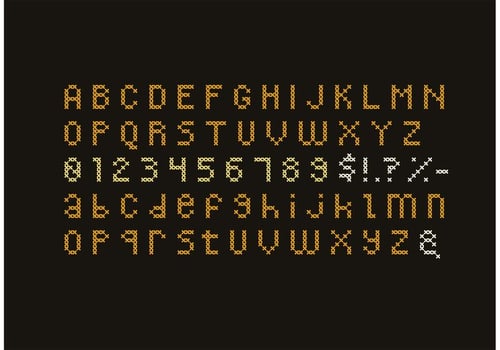 Cross Stitch Alphabet Set vector