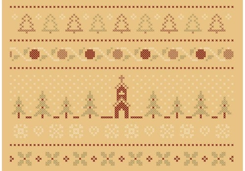 Cross Stitch Winter Set vector
