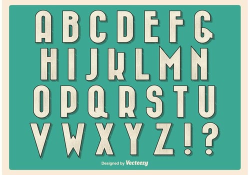 Retro Vintage Style Alphabet vector