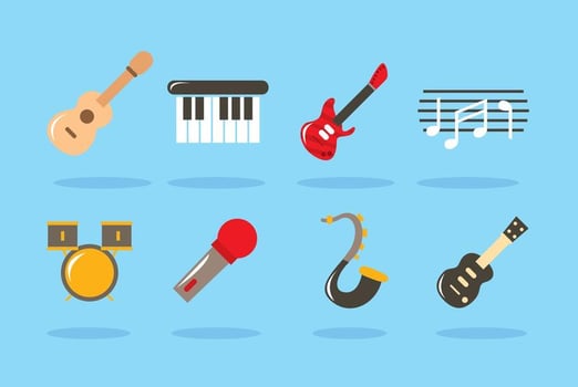 Flat Music Instrument Vectors 