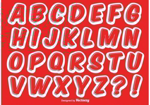 Comic Style Alphabet Set vector