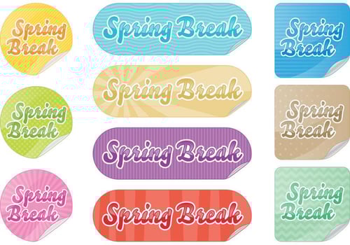 Spring Break Sticker Vectors