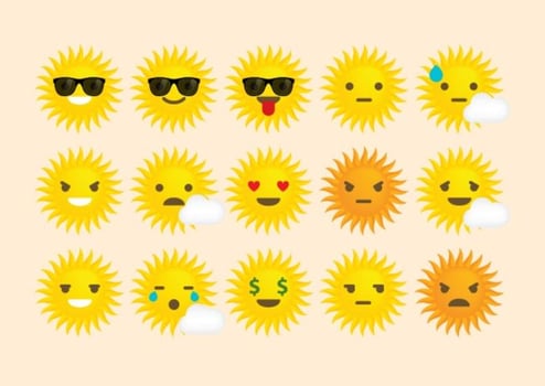 Sun Vector Emoticons