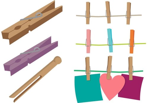 Clothespin Vector Set