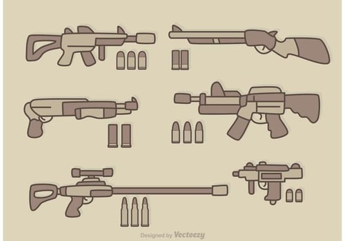 Guns Cartoon Vector