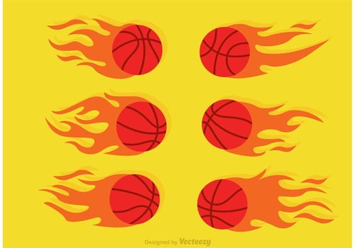 Basketball On Fire Vector