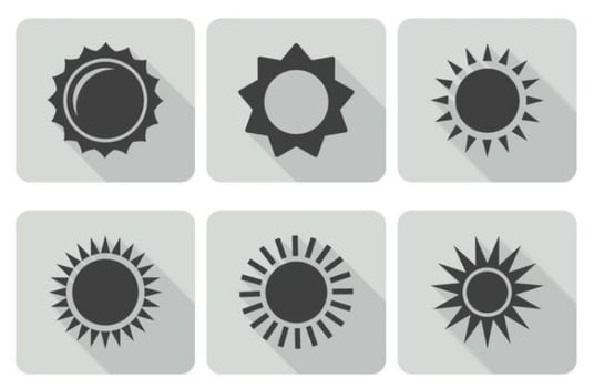 Trendy Sun Icon Set vector