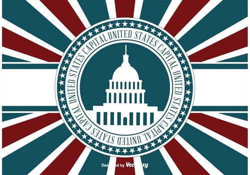 US Capital Retro llustration vector