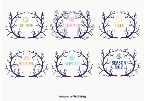 Seasonal Wreaths Branch Vectors