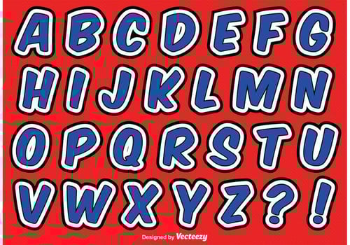 Comic Style Alphabet Set vector