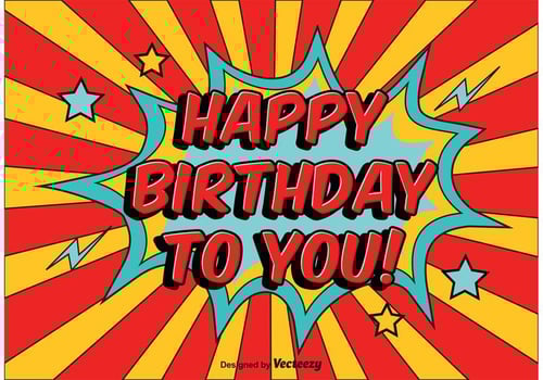 Comic Style Birthday Illustration vector