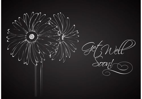 Free Drawn Floral On Blackboard vector